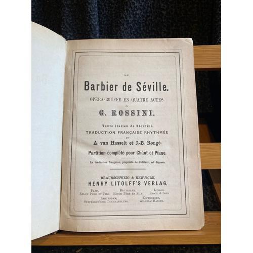 Rossini Barbier De Séville / Weber Le Freischutz Partition Chant Piano Litolff