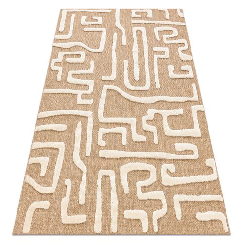 200x290 Cm Tapis Spark 0711a Beige / Crème - Labyrinthe, Sisal, Structurel