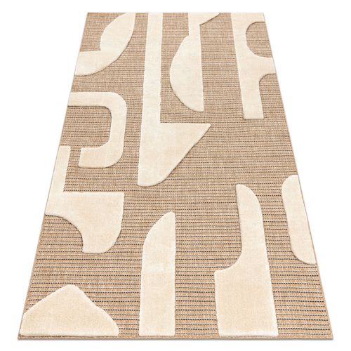 80x150 Cm Tapis Spark 0696a Beige / Crème - Géométrique, Sisal, Structurel