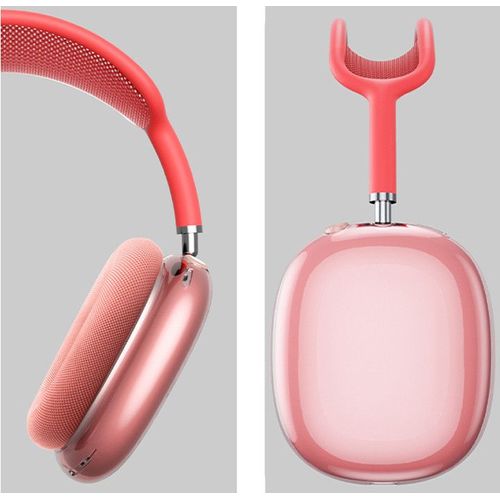 Coque de Protection en TPU Souple Housse Accessoire pour AirPods Max Casque,Anti-Rayures et Anti-poussière(Rose Transparent)