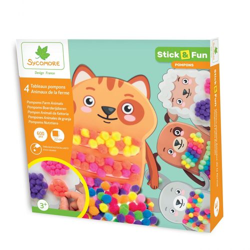 Sycomore Stick'n Fun - Pm Pompons - Animaux De La Ferme