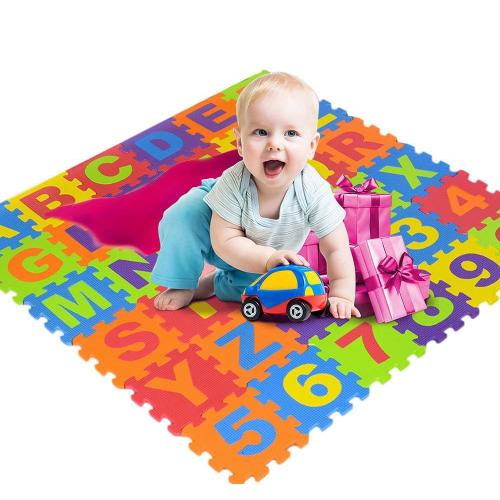 Tapis De Puzzle Pour Bébé - Tapis De Sol Puzzle En Mousse Pour Bébé - Enfant Dessin Animé Lettres Chiffres Mousse Jouer Puzzle Tapis Tapis De Sol Tapis, Coussin De Mousse Éducatif