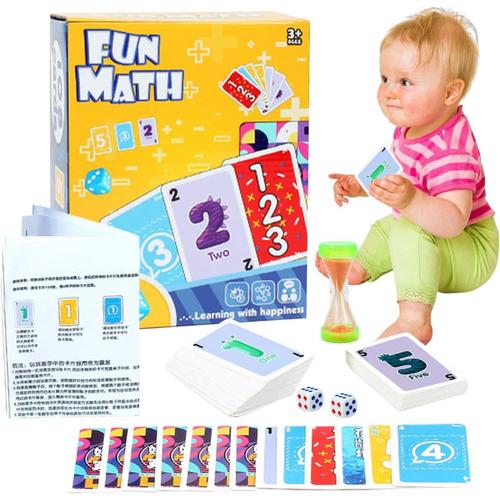 Jeu De Cartes Mathématiques Amusant,Ensemble De Jouets Éducatifs Pour Enfants # Jeu De Société Mathématique Montessori, Premiers Jeux Éducatifs Pour Le Jardin, La Pelouse, Le Camping