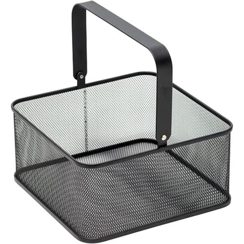 Panier en maille métallique - Panier de rangement avec poignée - Panier de cuisine multifonction à suspendre - Idéal pour salle de bain, armoire, maison, shopping