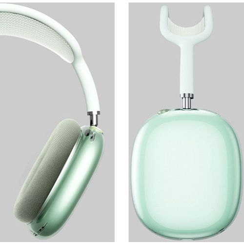 Coque de Protection en TPU Souple Housse Accessoire pour AirPods Max Casque,Anti-Rayures et Anti-poussière(Vert Transparent)