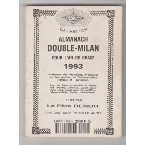 Almanach Double Milan Pour L'an De Grâce 1993