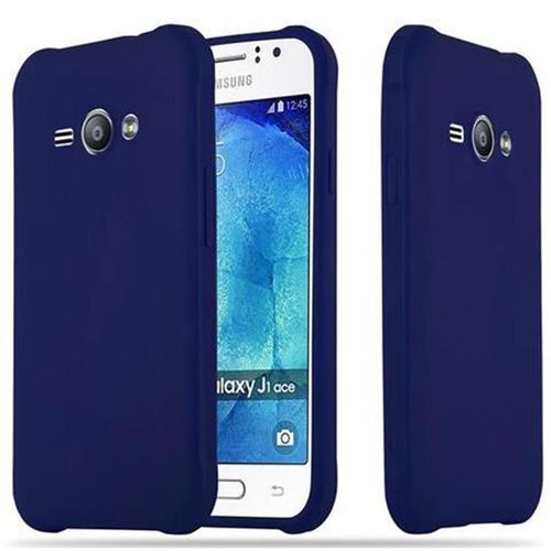 Cadorabo Housse Compatible Avec Samsung Galaxy J1 Ace En Candy Bleu Foncé - Étui De Protection En Silicone Tpu Flexible