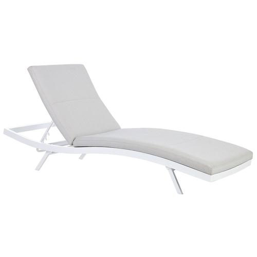 Chaise Longue En Aluminium Gris Clair Amelia