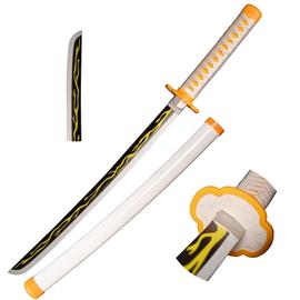 Épée d'Anime Cosplay en Bois, Agatsuma Zenitsu Samurai Épée, Jouets pour  Enfants, Fan d'Anime, The Special Couteau of Demon Slayer Jaune Couteau  Katana