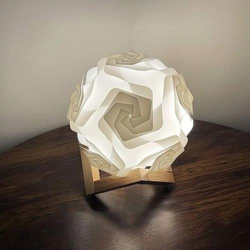 Lampe veilleuse « Lune » support bois sans fil