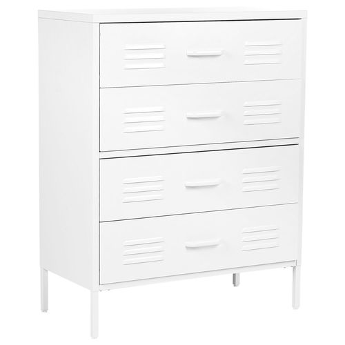 Commode À 4 Tiroirs En Métal Blanc Enago