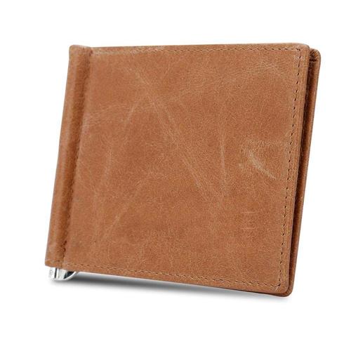 Leather Wallet Ultra Thin Money Clip 6 Card Slots