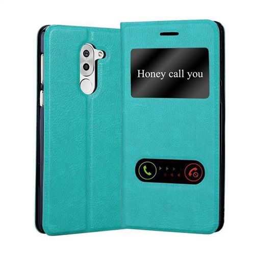 Cadorabo Housse Compatible Avec Huawei Mate 9 Lite / Gr5 2017 / Honor 6x En Turquoise Menthe - Étui De Protection Avec Fermeture Magnétique, Fonction De Support Et 2 Fenêtres De Visualisation