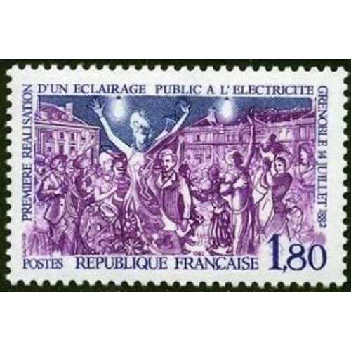 Timbre France 1982 Oblitéré - Éclairage Public À L'électricité Grenoble 14 Juillet 1882 - 1.80 Yt2224