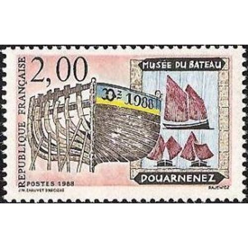 Timbre France 1988 Oblitéré - Musée Du Bateau À Douarnenez - 2.00 Yt2545