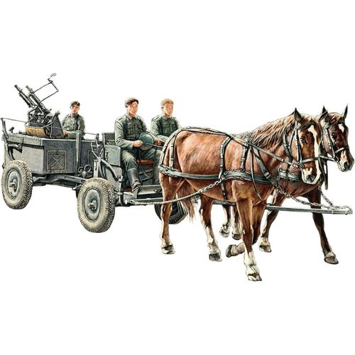 Riich Models Rv35012 ? Figurine De Wwii German If 5 Horse Drawn Mg Wagon Avec Zwilling Lafette 36-Générique