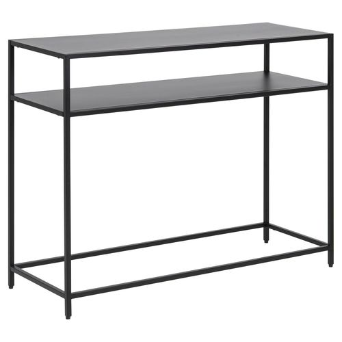 Console D'entrée 2 Niveaux En Métal - L.100 Cm X H. 79 Cm - Noir