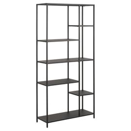 Bibliothèque 5 Niveaux Asymétrique En Métal - H.165 Cm - Noir