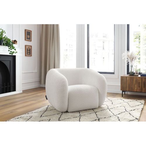 Fauteuil Celine Tissu Bouclette Blanc
