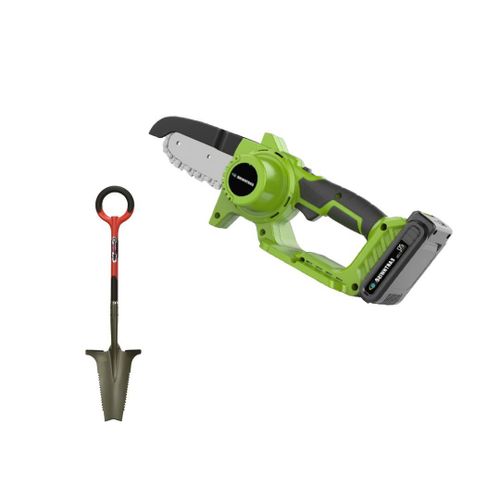 PACK tronçonneuse électrique + RootSlayer - VENTEO - Outils multifonctions jardin - Léger/Facile d'utilisation