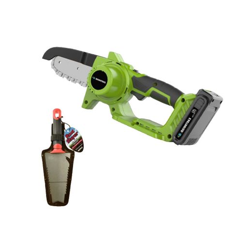 PACK tronçonneuse électrique + RootSlayer à main - VENTEO - Outils multifonctions jardin - Léger/Facile d'utilisation - Etui nylon OFFERT