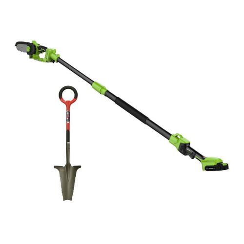 PACK tronçonneuse électrique et son manche + RootSlayer - VENTEO - Outils multifonctions jardin - Léger/Facile d'utilisation