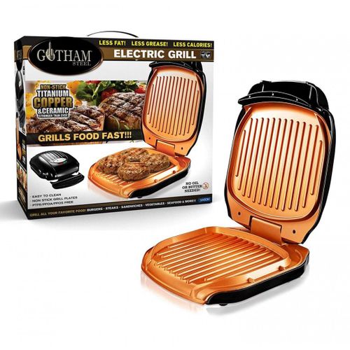 Grill Électrique Gotham Steel - Venteo - Grill Électrique Avec Un Bac Récupérateur De Graisse - Noir - Adulte