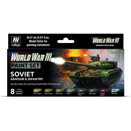 Vallejo- Farb-Set, Sowjetische Panzerung Und Infanterie, Wwiii Accessoire Pour Modélisme, 070221, Divers-Générique