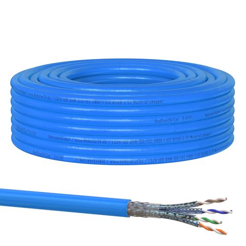 24 Cble Ethernet CAT 8 30m Bleu - Cble de Rseau CAT8.1