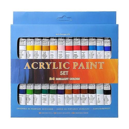 24 Couleurs Peintures Acryliques Set 12ml Tubes Dessin Peinture Pigment Peint  La Main Wa