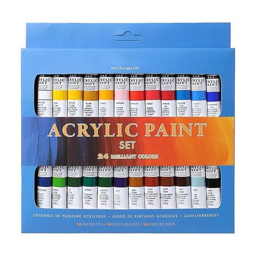 24 Couleurs Peintures Acryliques Set 12ml Tubes Dessin Peinture Pigment Peint  La Main Wa
