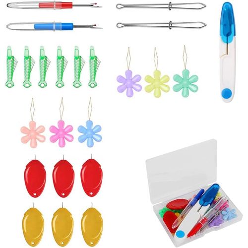 24 Pices Enfile-Aiguille Machine  Coudre En Plastique Multicolore Enfileur Enfile-Aiguilles Pour Machine  Coudre Couleur Assortie.[Y744]