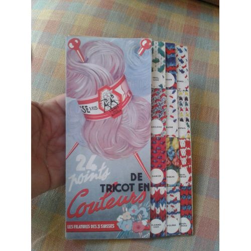 24 Points De Tricot En Couleurs - Les Filatures Des 3 Suisses - Document Ancien   