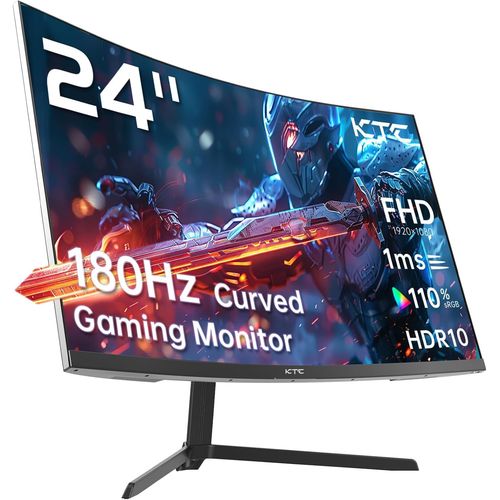 24 Pouces Ecran PC Gamer Incurv 1500R,FHD (1920x1080p) 1ms 180Hz 144Hz 120Hz Ecran Gaming,FreeSync/G-Sync,VA Panel,HDR,HDMI 2.0/DP 1.4,VESA pour PC,Laptop,PS5 et Autres