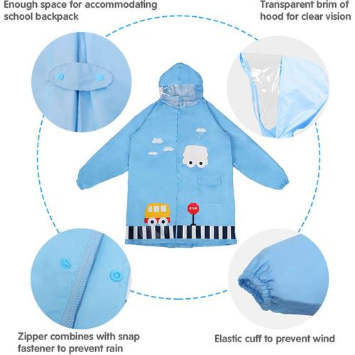 Manteau Imperméable à Capuche Poncho Pluie pour Enfants 