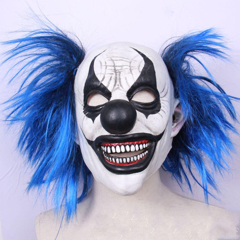 Masque d'Halloween, masque de clown effrayant pour adulte mascarade  Halloween rire tueur Joker accessoire de costume, masque de clown retour à  l'âme masque en latex couvre-chef drôle de clown retour à