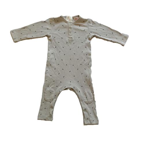 Grenouillere Grise Et Noire. Sans Pied. Zara Baby. Taille3 / 6 Mois. 68 Cm