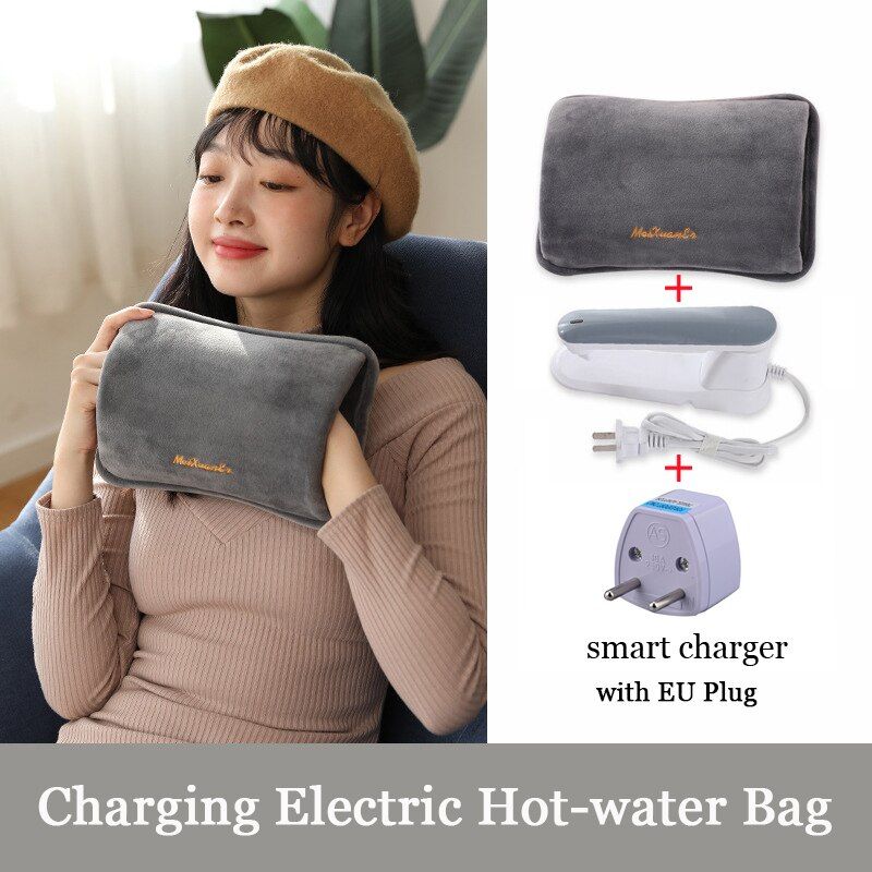 Rose avec prise EU Sac à eau chaude Chauffe Mains Réutilisable De Charge  Électrique Bouillotte Main Inséré Sa