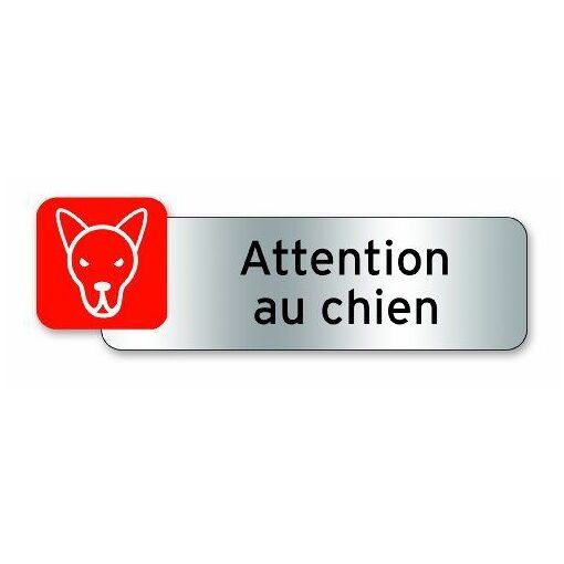 Plaque indicatrice Attention chien - Polycarbonate adhésif - 160 x ...