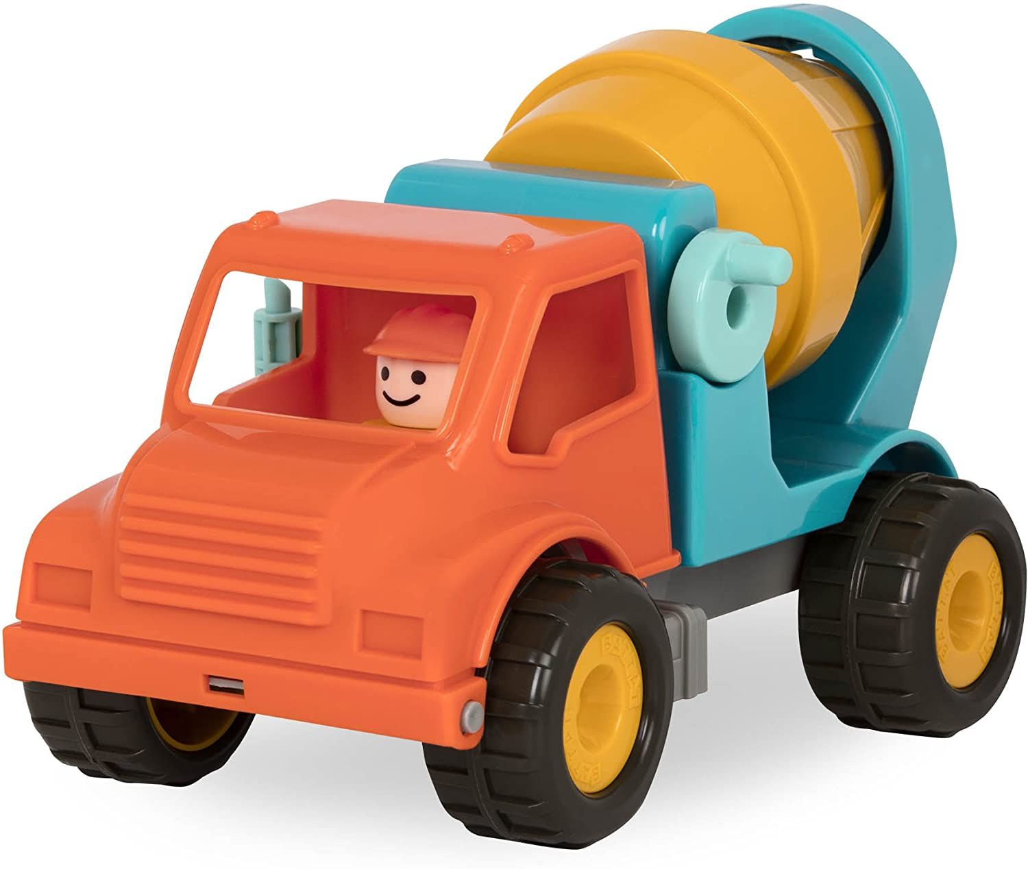 Battat - Camion Betonniere Portee Avec Conducteur Jouets Toupie A Beton Pour Enfants Partir De 18 Mois Orange Bleu