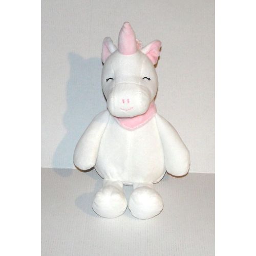 Doudou Licorne Blanche Et Rose H & M - Peluche Dormeuse Grelot