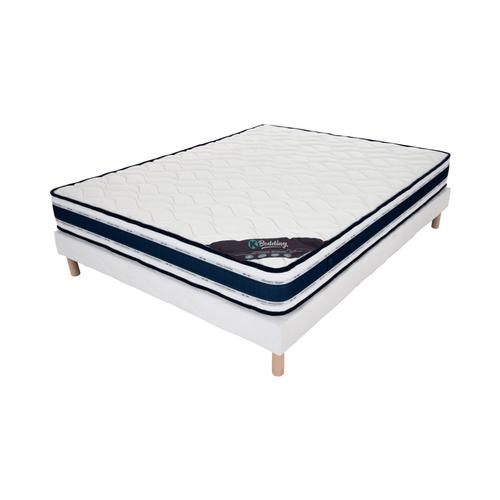 Ensemble Matelas Mousse Blue Memory + Sommier 140x190 Hauteur 22cm