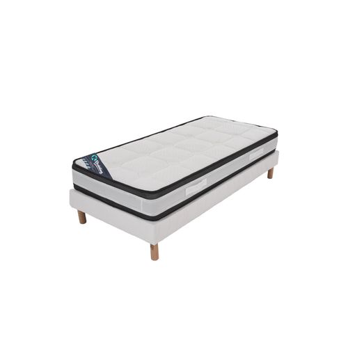 Ensemble Matelas Mousse Grand Confort + Sommier 90x190 Hauteur 22cm