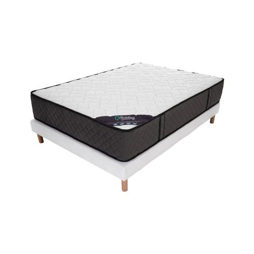 Ensemble Matelas Mousse Hôtel Confort + Sommier 140x190 Hauteur 30cm