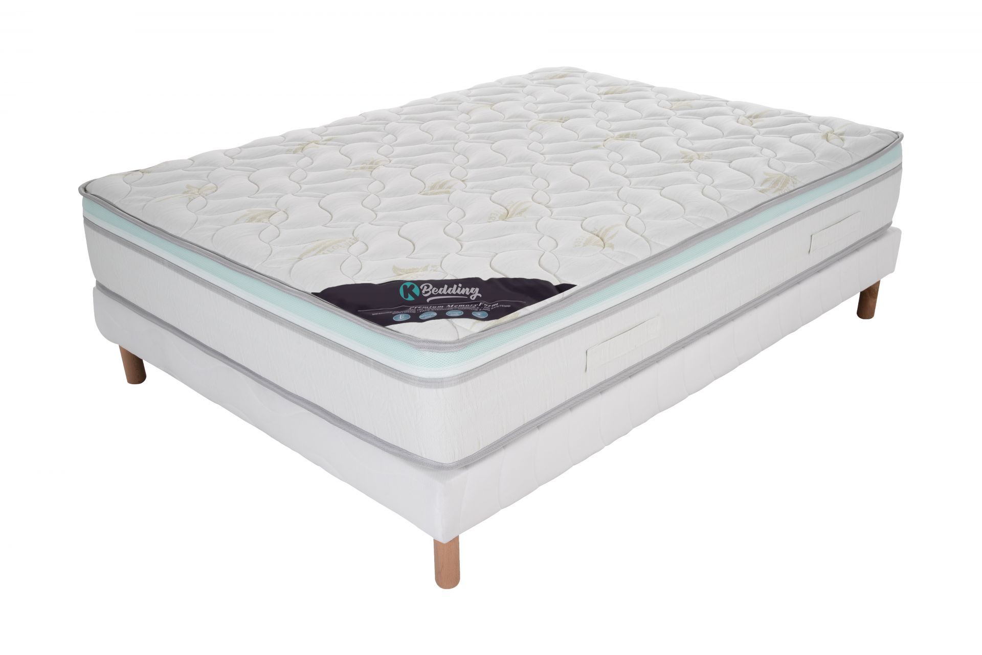 Ensemble Matelas Mousse Aloevera + Sommier 120x200 Hauteur 27cm