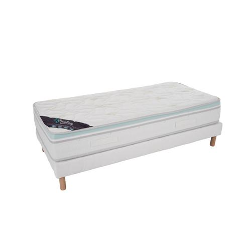 Ensemble Matelas Mousse Aloevera + Sommier 90x200 Hauteur 27cm