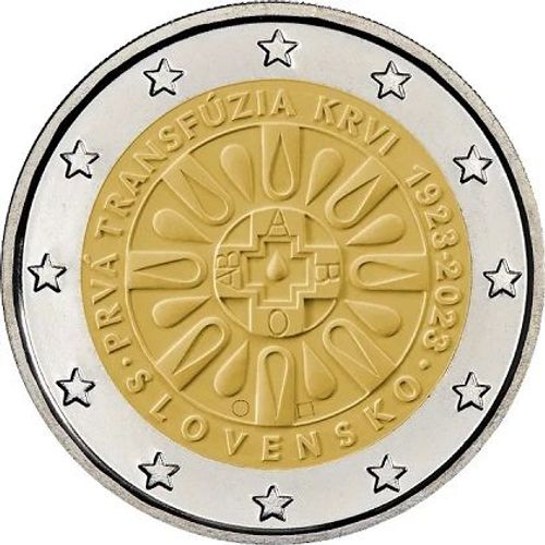 2 Euro Slovaquie 2023 100e Anniversaire De La Première Transfusion Sanguine En Slovaquie