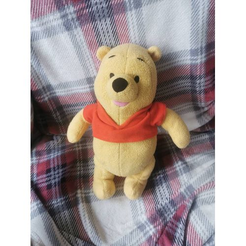 Doudou Peluche Winnie L'ourson Grelot Tee Shirt Rouge Disney Fisher Price