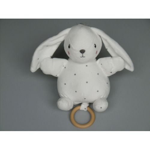 Doudou Lapin Peluche Musicale Blanc Étoiles Grises 20 Cm Kiabi Simba Toys