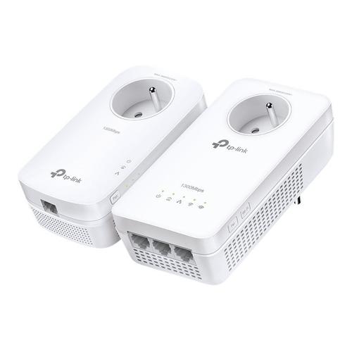 TP-Link TL-WPA8635P KIT V4 - Kit d'adaptation pour courant porteur - commutateur 3 ports - GigE, HomePlug AV (HPAV) 2.0, IEEE 1901 - Wi-Fi 5 - Bi-bande - Branchement mural